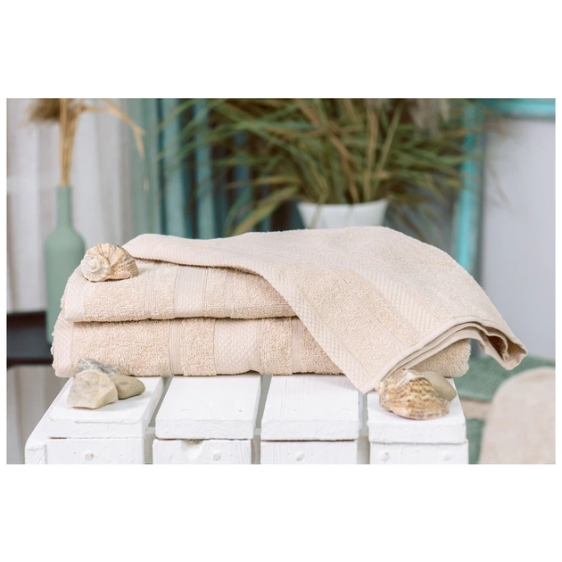Рушник MirSon набір банний 5014 SoftNess Beige 50x90, 70x140, 100x150 (2200003182743) - изображение 1