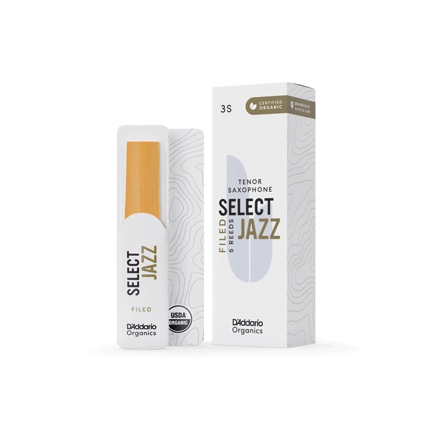 Тростина для саксофона D'Addario Organic Select Jazz - Tenor Sax Filed 3S - 5 Pack (ORSF05TSX3S) - зображення 3