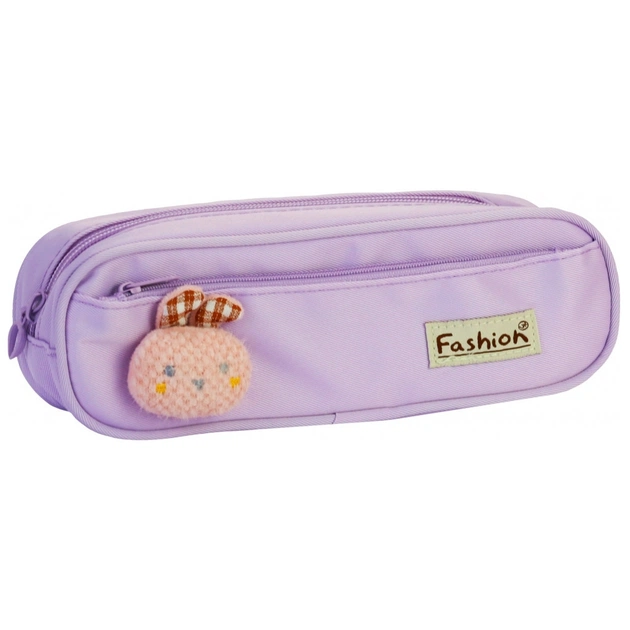 Пенал Cool For School 2 відділення з аплікацією Фіолетовий (CF6885-purple) - изображение 1