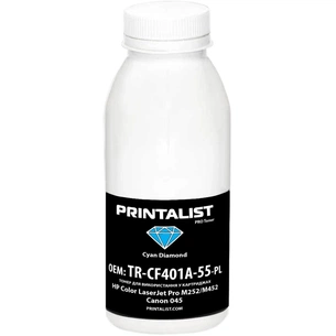 Тонер Printalist HP CLJ Pro M252/M452, Canon 045, 50г Cyan (TR-CF401A-55-PL) зображення 1