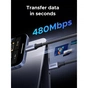 Дата кабель USB-C to USB-C 1.0m 240W 480Mbps braided black Ugreen (85973) - уменьшенное изображение 4