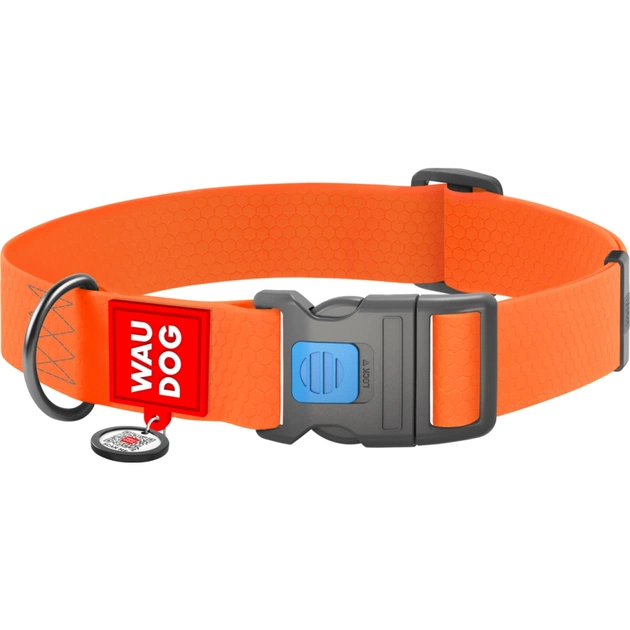 Ошейник для животных WAUDOG Waterproof с QR паспортом пластиковый фастекс XXL оранжевый (25114) - изображение 1