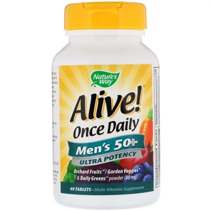 Мультивітамін Nature's Way Мультивітамін для Чоловіків 50+, Alive! Once Daily, Men's 50 (NWY-15691) зображення 1