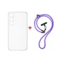 Чохол до мобільного телефона Dengos Case + Cross-body Strap Samsung Galaxy S25 FE Clear+Purple (DG-KM-CCRB-27) - зменшене зображення 1