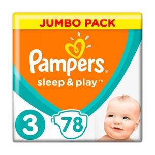 Підгузки Pampers Sleep & Play Midi Розмір 3 (6-10 кг), 78 (8001090669094) зображення 1