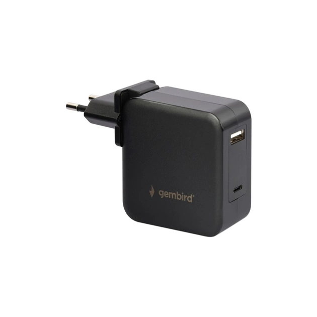 Зарядное устройство Gembird 60W PD & QC, Type-C, USB-A (NPA-PD60-01) - изображение 1