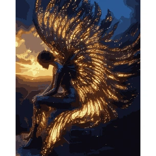 Картина по номерам Santi "Янгол на світанку", 40*50см, LED під (956654) зображення 1