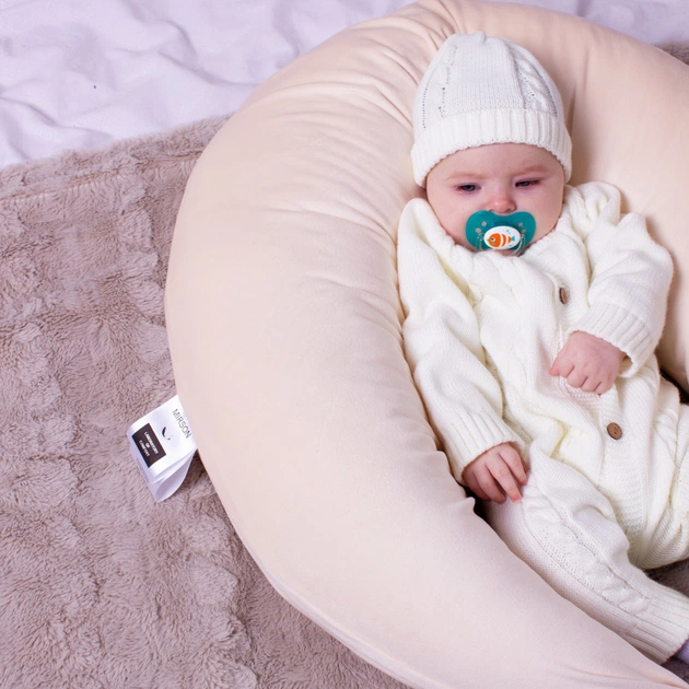 Подушка MirSon для вагітних та годування №8302 Velvet Line 28-0004 Cream Велюр 30х170х20 см (2200006200277) - picture 10