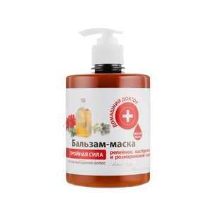 Маска для волосся Домашній Доктор Потрійна сила Реп'яхова, рицинова і розмаринова олія 500 мл (4823015929854) зображення 1