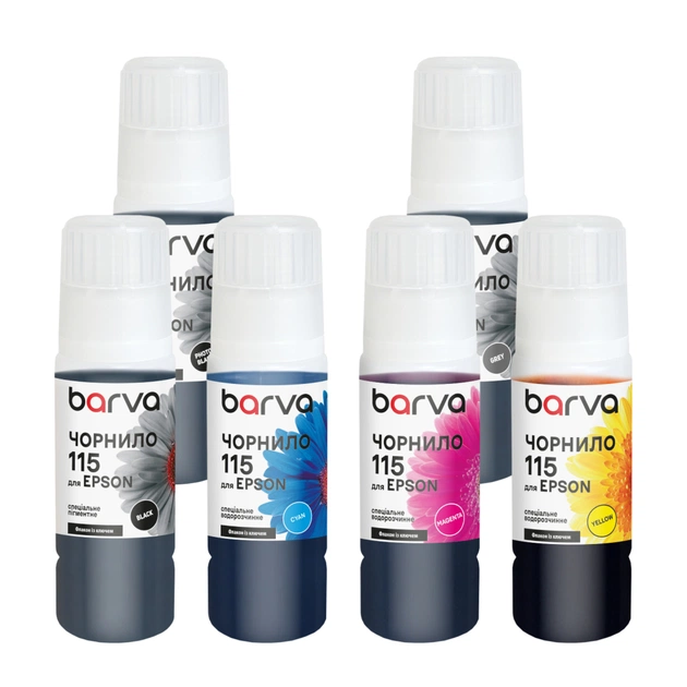 Чорнило Barva Epson 115 6x70 мл, secial OneKey, PB/C/M/Y/GY+pigmented BK (E115-070-MP) - зображення 1