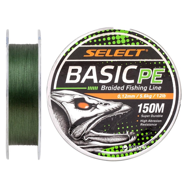 Шнур Select Basic PE 150m Dark Green 0.12mm 12lb/5.6kg (1870.18.22) - изображение 1