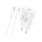 Зарядний пристрій HOCO N22 Jetta USB-C PD25W + cable USB-C to Lightning White (6931474760074) - зменшене зображення 2