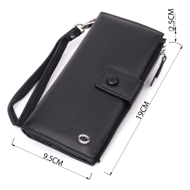 Гаманець ST Leather З натуральної шкіри Чорний (22537) - зображення 3