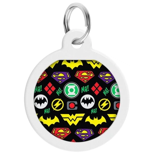 Адресник для тварин WAUDOG Smart ID з QR паспортом "Супергерої логоманія", круг 25 мм (0625-1014ru-eng) зображення 1