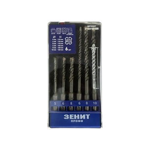 Набір бурів Зеніт SDS-Plus з 4-ма ріжучими кромками 5/6/8*110мм та 6/8/10х160м (316810160) зображення 1