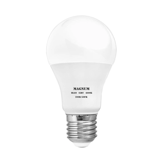 Лампочка MAGNUM BL 60 15 Вт 4100K 220В E27 (90018240) - зображення 1