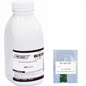 Тонер OKI B2200/2400 Black, 65г, +chip IPM (TDO02-65-CH) зображення 1