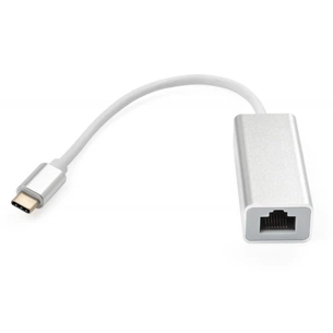 Перехідник USB-C to RJ45 Ethernet 1000Mbps aluminium Vinga (VCPATC2GBLNS) зображення 1