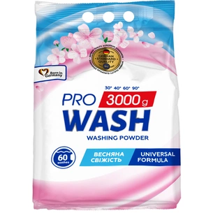 Пральний порошок Pro Wash Universal Весняна свіжість 3 кг (4823128004875) зображення 1
