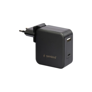 Зарядний пристрій Gembird 60W PD & QC, Type-C, USB-A (NPA-PD60-01) зображення 1