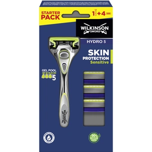 Бритва Wilkinson Sword Hydro 5 Sensitive Clampack + 4 змінні картриджі (4027800216604) зображення 1