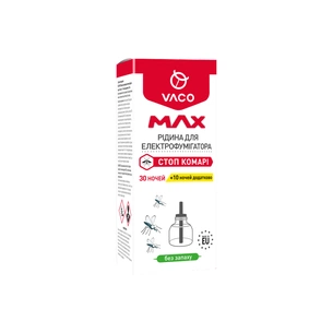 Рідина для фумігатора Vaco Max від комарів (30 ночей + 10 ночей у подарунок) (5901821952446) зображення 1