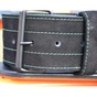 Атлетичний пояс MadMax MFB-301 Suede Single Prong шкіряний Black/Green L (MFB-301_L) - уменьшенное изображение 7