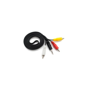 Кабель мультимедійний 3.5mm M to 3xRCA M 1.5m black Voltronic (YT-3.5(M)/3хRCA(M)-1.5Cu) зображення 1