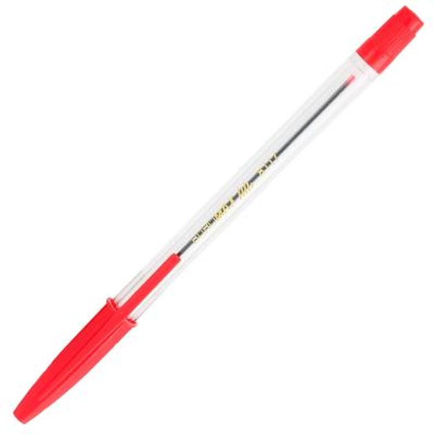 Ручка шариковая Buromax non-retractable JOBMAX Corvina, red (BM.8117-03) - изображение 1