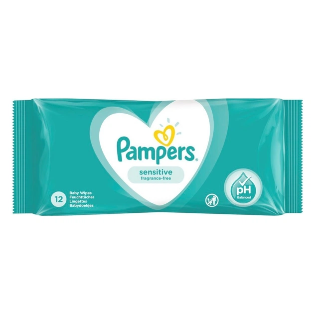 Дитячі вологі серветки Pampers Sensitive 12 шт (8001841061979) - изображение 1