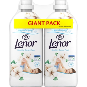 Кондиціонер для білизни Lenor Для чутливої шкіри Свіжість бавовни 2 х 1200 мл (8006540890134) зображення 1