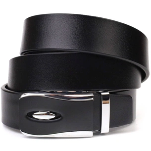 Ремінь Vintage З пряжкою автомат з натуральної шкіри Чорний (21465) зображення 1