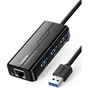 Концентратор Ugreen USB 3.1 Type-A to 3хUSB 3.0 + RJ45 1000M Ethernet black (20265) - зменшене зображення 1