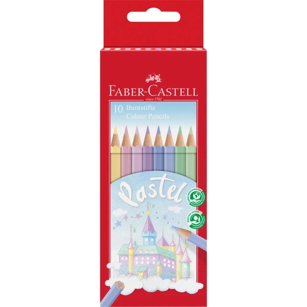 Олівці кольорові Faber-Castell Pastel пастельні відтінки, 10 кольорів (111211) (32071) - зображення 1