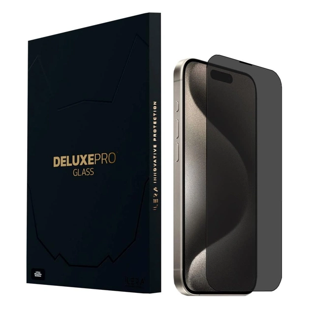 Скло захисне iLera DeLuxe Incognito FullCover Glass iPhone 15 Pro Max (ILINDL15PRMX) - зображення 1