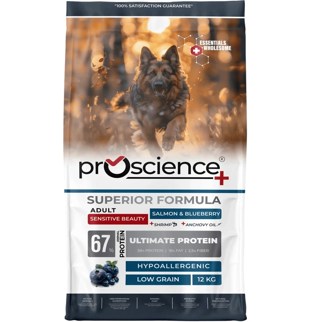 Сухий корм для собак ProScience Adult Dog Salmon & Blueberry 12 кг (8694686407691) - зображення 1