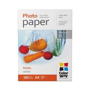 Фотопапір ColorWay A4 220г matte 100л (PM220100A4) зображення 1