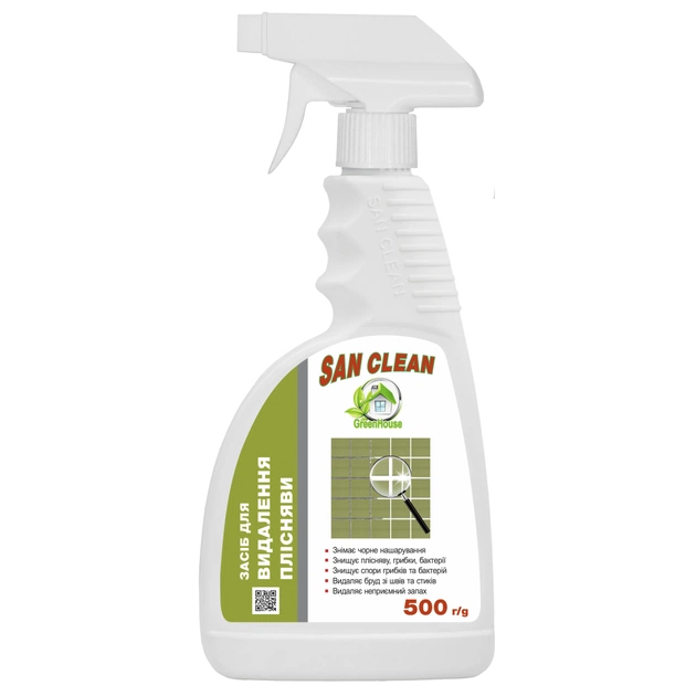 Спрей для чистки ванн San Clean Green House для удаления плесени 500 г (4820003543054) - изображение 1