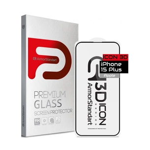 Скло захисне Armorstandart Icon 3D Apple iPhone 15 Plus Black (ARM68214) зображення 1