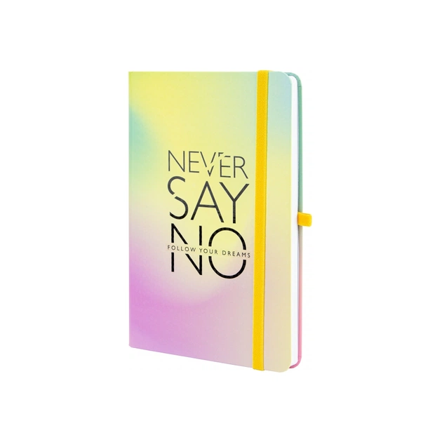 Книга записна Optima А5 NEVER SAY NO, тверда обкладинка папір, гумка, білий блок лінія (O20812-41) - зображення 1