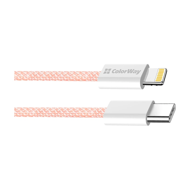 Дата кабель USB-C to Lightning 1.0m 27W pink ColorWay (CW-CBPDCL061-P) - picture 3