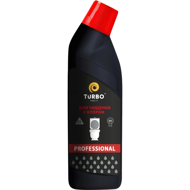 Засіб для чищення унітазу TURBOчист Professional Активний гель з хлором 1 л (4820178063937) - зображення 1