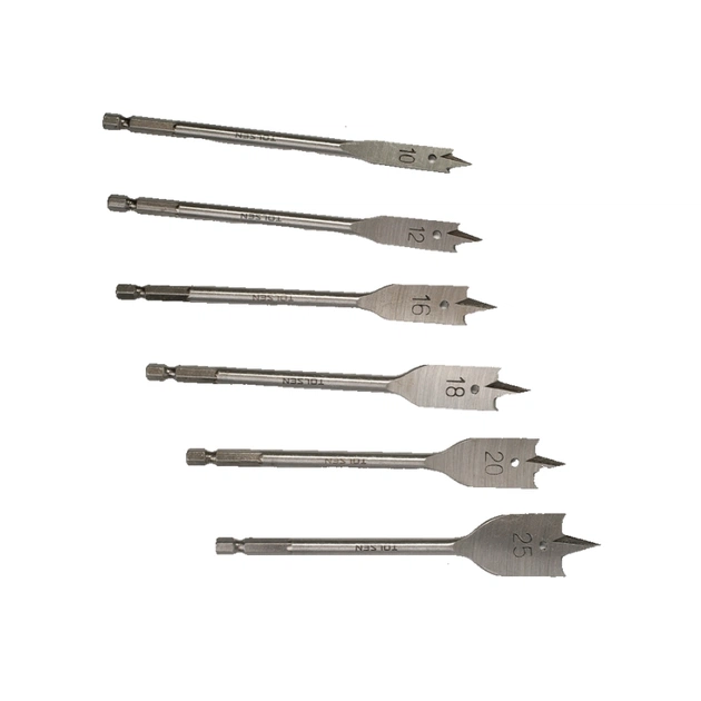 Набір свердл Tolsen пласких по дереву 6 шт 10, 12, 16, 18, 20, 25мм (75655) - picture 4