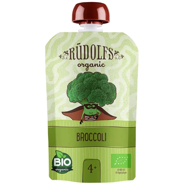 Детское пюре Rudolfs органическая брокколи 4+, 90 г (4751017943113) - изображение 1