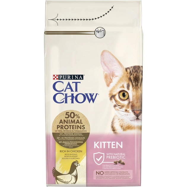 Сухий корм для кішок Purina Cat Chow Kitten з куркою 1.5 кг (5997204513984) - picture 2