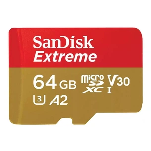 Карта пам'яті SanDisk 64GB microSDXC UHS-I U3 V30 A2 Extreme (SDSQXAH-064G-GN6GN) зображення 1