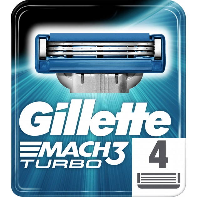Змінні касети Gillette Mach 3 Turbo 4 шт (3014260331306) - изображение 1