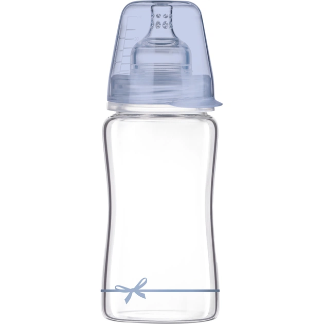 Пляшечка для годування Lovi Diamond Glass Baby Shower скляна 250 мл Блакитна (74/204boy) - изображение 1
