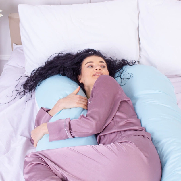 Подушка MirSon для вагітних та відпочинку Eco Line №8031 U-подібна White-Blue (2200006185062) - picture 3