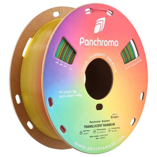 Пластик для 3D-принтера Polymaker PLA PANCHROMA GRADIENT 1,75mm 1kg RAINBOW TRANSLUCENT (CA09001) - зображення 1